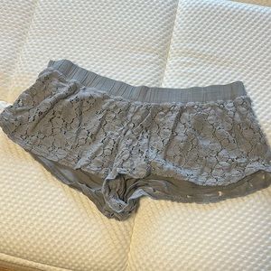 Aerie lace sleep shorts.